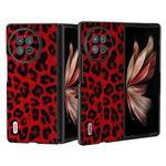 For vivo X Fold2 ABEEL Black Edge Leopard Phone Case(Red Leopard)