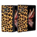 For vivo X Fold2 ABEEL Black Edge Leopard Phone Case(Golden Leopard)