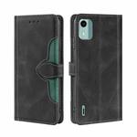 For Nokia C12 Skin Feel Magnetic Buckle Leather Phone Case(Black)