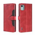 For Nokia C12 Skin Feel Magnetic Buckle Leather Phone Case(Red)