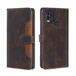 For Nokia C22 Skin Feel Magnetic Buckle Leather Phone Case(Brown)