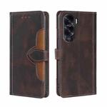 For Honor X50i 5G / 9 Lite Skin Feel Magnetic Buckle Leather Phone Case(Brown)