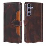 For Samsung Galaxy S23 FE 5G Skin Feel Magnetic Buckle Leather Phone Case(Brown)