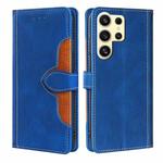 For Samsung Galaxy S24 Ultra 5G Skin Feel Magnetic Buckle Leather Phone Case(Blue)