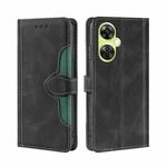 For OnePlus Nord CE 3 Lite 5G Skin Feel Magnetic Buckle Leather Phone Case(Black)