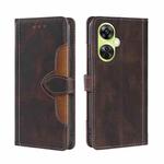 For OnePlus Nord CE 3 Lite 5G Skin Feel Magnetic Buckle Leather Phone Case(Brown)