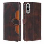 For OnePlus Nord CE4 Skin Feel Magnetic Buckle Leather Phone Case(Brown)