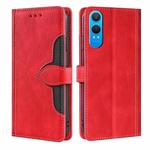 For OnePlus Nord CE 4 Lite 5G Skin Feel Magnetic Buckle Leather Phone Case(Red)