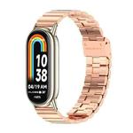 For Xiaomi Mi Band 8 / 9 / 9 NFC Mijobs Bamboo Buckle Stainless Steel Watch Band(Rose Gold+Light Gold)