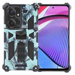 For Motorola Moto G Power 5G 2024 Camouflage Armor Kickstand TPU + PC Magnetic Phone Case(Mint Green)