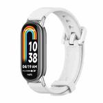 For Xiaomi Mi Band 8 / 9 / 9 NFC Mijobs Silicone Breathable Watch Band(White Silver)