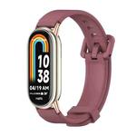 For Xiaomi Mi Band 8 Mijobs Silicone Breathable Watch Band(Wine Red+Rose Gold)