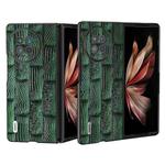 For vivo X Fold2 ABEEL Genuine Leather Mahjong Pattern Black Edge Phone Case(Green)