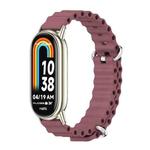 For Xiaomi Mi Band 8 Mijobs Marine Silicone Breathable Watch Band(Wine Red Light Gold)