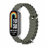 For Xiaomi Mi Band 8 / 9 / 9 NFC Mijobs Marine Silicone Breathable Watch Band(Khaki Green Silver)