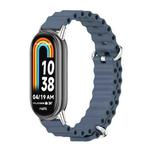 For Xiaomi Mi Band 8 Mijobs Marine Silicone Breathable Watch Band(Space Blue Silver)