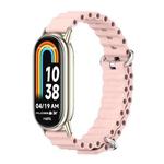 For Xiaomi Mi Band 8 Mijobs Marine Silicone Breathable Watch Band(Pink Light Gold)