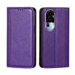 For OPPO Reno10 5G Grid Texture Magnetic Flip Leather Phone Case(Purple)