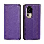 For OPPO Reno10 Pro 5G Grid Texture Magnetic Flip Leather Phone Case(Purple)