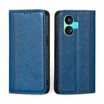 For Realme GT Neo5 SE Grid Texture Magnetic Flip Leather Phone Case(Blue)