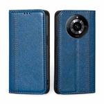 For Realme 11 5G Grid Texture Magnetic Flip Leather Phone Case(Blue)