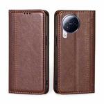 For Xiaomi Civi 3 5G Grid Texture Magnetic Flip Leather Phone Case(Brown)