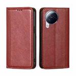 For Xiaomi Civi 3 5G Grid Texture Magnetic Flip Leather Phone Case(Red)