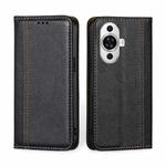 For Huawei nova 11 4G Grid Texture Magnetic Flip Leather Phone Case(Black)