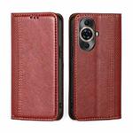 For Huawei nova 11 Pro 4G / 11 Ultra 4G Grid Texture Magnetic Flip Leather Phone Case(Red)