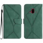 For Fujitsu Arrows F-52B Stitching Embossed Leather Phone Case(Green)