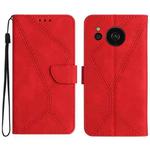 For Sharp Aquos Sense 7 Stitching Embossed Leather Phone Case(Red)