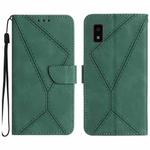 For Sharp Aquos Wish SHG06 Stitching Embossed Leather Phone Case(Green)