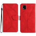 For Kyocera Kantan Sumaho3 Stitching Embossed Leather Phone Case(Red)