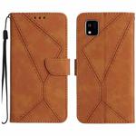 For Kyocera Kantan Sumaho3 Stitching Embossed Leather Phone Case(Brown)