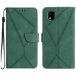 For Kyocera Kantan Sumaho3 Stitching Embossed Leather Phone Case(Green)