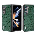For Samsung Galaxy Z Fold5 ABEEL Genuine Leather Ostrich Texture Phone Case(Green)