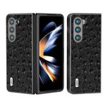 For Samsung Galaxy Z Fold5 ABEEL Genuine Leather Ostrich Texture Phone Case(Black)