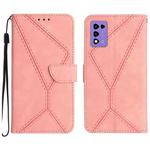 For ZTE Libero 5G III Stitching Embossed Leather Phone Case(Pink)