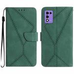 For ZTE Libero 5G III Stitching Embossed Leather Phone Case(Green)