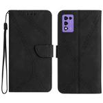 For ZTE Libero 5G III Stitching Embossed Leather Phone Case(Black)