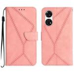 For ZTE Anshin Family A303ZT Stitching Embossed Leather Phone Case(Pink)