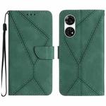 For ZTE Anshin Family A303ZT Stitching Embossed Leather Phone Case(Green)