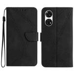 For ZTE Anshin Family A303ZT Stitching Embossed Leather Phone Case(Black)