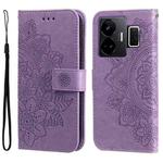 For Realme GT Neo 5 5G / GT3 7-petal Flowers Embossing Leather Phone Case(Light Purple)