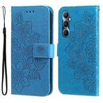 For Realme C65 4G Seven-petal Flowers Embossing Leather Phone Case(Blue)