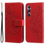For Realme C65 4G 7-petal Flowers Embossing Leather Phone Case(Red)