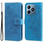 For Realme C63 / C61  / Note 60 Seven-petal Flowers Embossing Leather Phone Case(Blue)