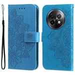 For Realme 13+ Seven-petal Flowers Embossing Leather Phone Case(Blue)