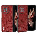 For vivo X Fold2 ABEEL Genuine Leather Crocodile Pattern Black Edge Phone Case(Red)
