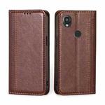 For Kyocera Digno SX3-KYG02 Grid Texture Magnetic Flip Leather Phone Case(Brown)
